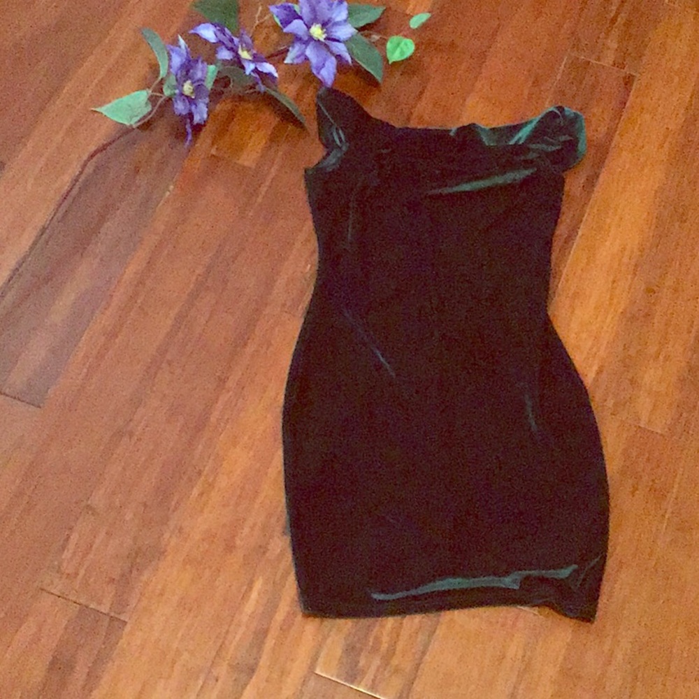 Sexy dark green short slim dress